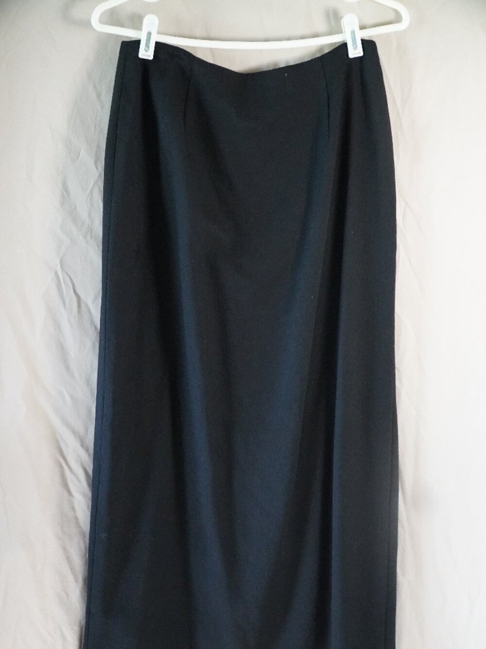 Vintage Amanda Smith black virgin wool maxi skirt